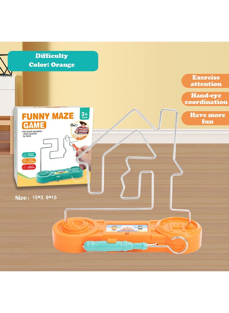 Buzz Wire Steady Hand Maze Game Intensive Exercise Educational Toy for Kids, House Shape - Image 1