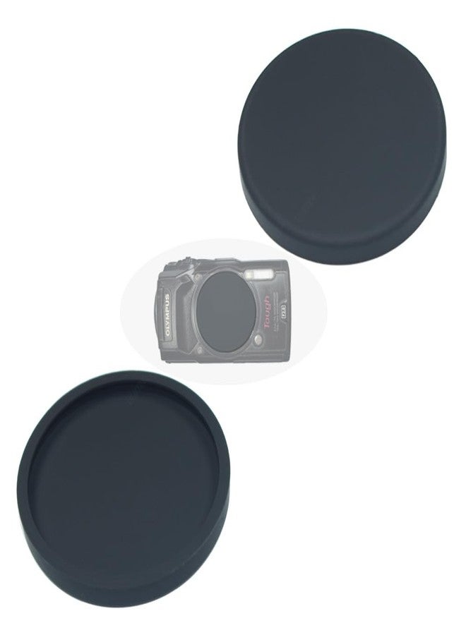 ULBTER [2 Pieces] Rubber Lens Cover cap for Olympus Tough TG-7 TG-6 TG-5 Red/Black Camera, TG7 T6 TG5 Lens Cap Accessory - Image 1