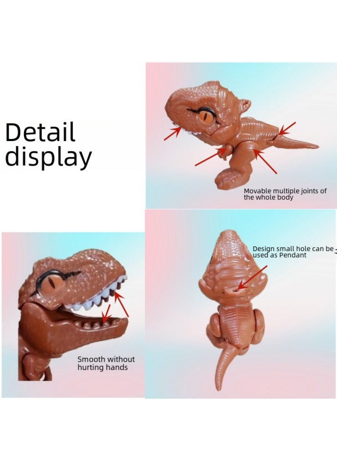 Finger-biting Dinosaur Toy Joint Movable Tyrannosaurus Rex Simulation Model Ornament Pendant Children Doll Birthday Gift-Color:Finger-biting Dinosaur Tyrannosaurus Rex Green + Bracelet  - Image 3