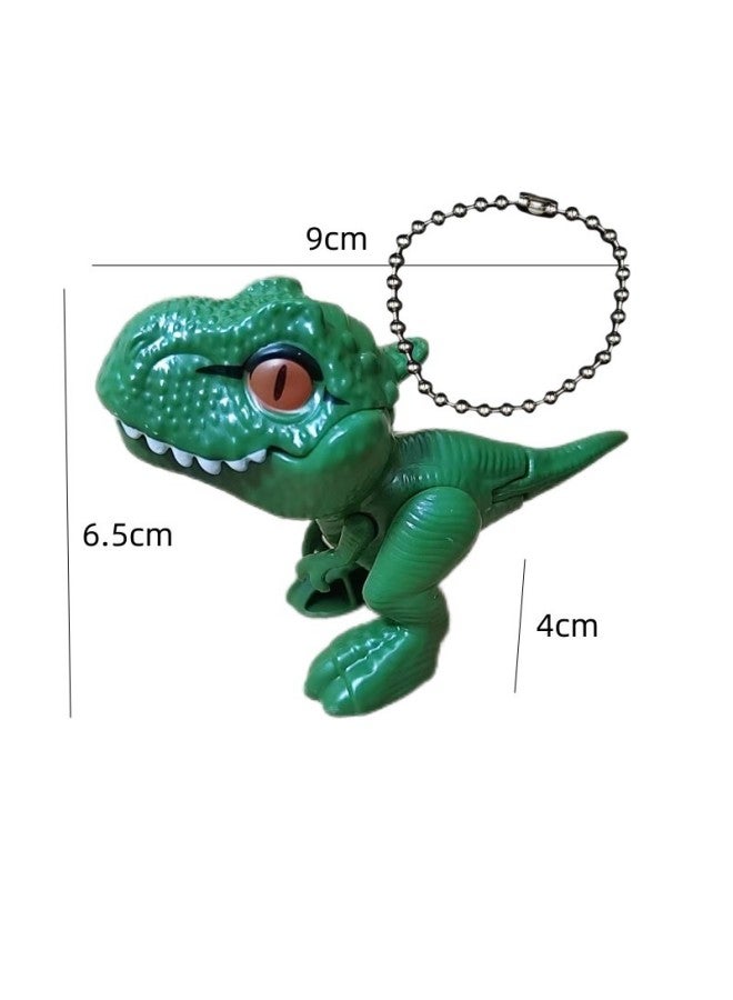Finger-biting Dinosaur Toy Joint Movable Tyrannosaurus Rex Simulation Model Ornament Pendant Children Doll Birthday Gift-Color:Finger-biting Dinosaur Tyrannosaurus Rex Green + Bracelet  - Image 1