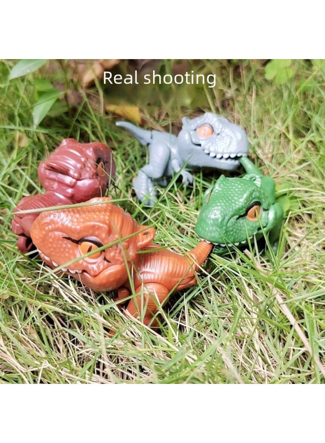 Finger-biting Dinosaur Toy Joint Movable Tyrannosaurus Rex Simulation Model Ornament Pendant Children Doll Birthday Gift-Color:Finger-biting Dinosaur Tyrannosaurus Rex Green + Bracelet  - Image 5