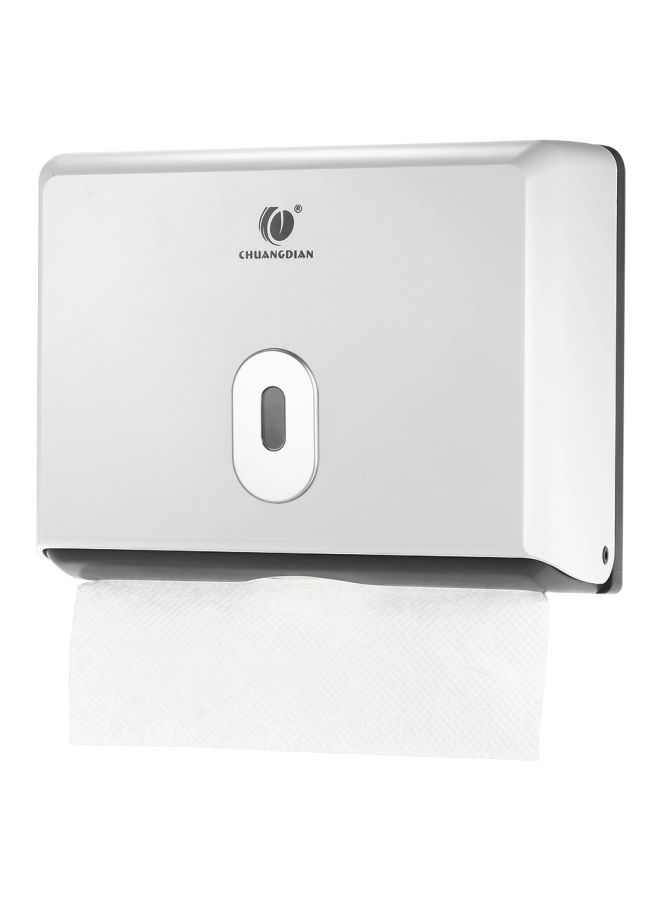 NIBEMINENT Wall Mounted Bathroom Tissue Dispenser White/Black 260x100x205millimeter - Image 2