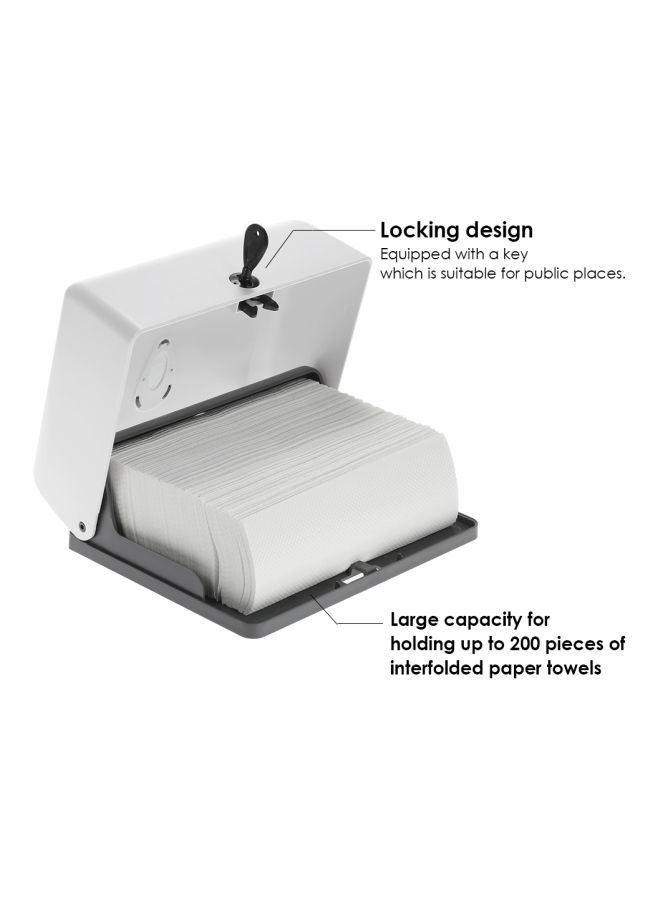 NIBEMINENT Wall Mounted Bathroom Tissue Dispenser White/Black 260x100x205millimeter - Image 4