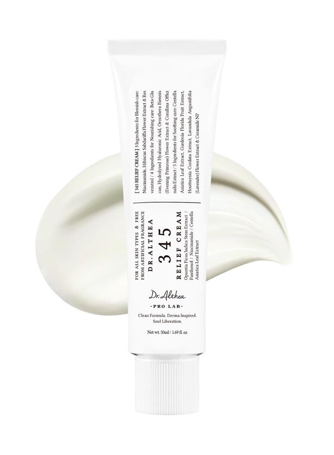 دي آر.ألثيا 345 كريم الإغاثة - مرطب يومي للوجه | رعاية تخفيف الشوائب | التعافي والرطوبة المهدئة مع النياسيناميد والبانثينول | العناية بالبشرة النباتية الكورية لجميع أنواع البشرة - Image 1