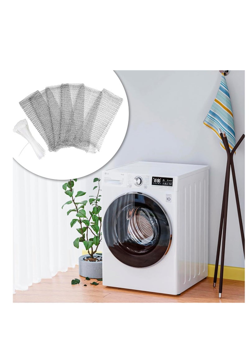 Generic - 24 Pcs Lint Traps Washing Machine Stainless Steel Lint Snare Traps Laundry Mesh Washer Hose Filter with 24 Pcs Cable Ties Laundry Mesh Washer Sink Drain Hose Screen Filter - Image 1