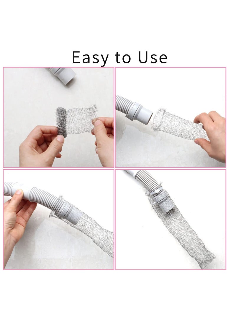 Generic - 24 Pcs Lint Traps Washing Machine Stainless Steel Lint Snare Traps Laundry Mesh Washer Hose Filter with 24 Pcs Cable Ties Laundry Mesh Washer Sink Drain Hose Screen Filter - Image 1
