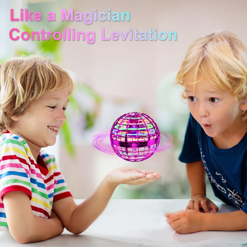 Ivtivfu Flying Orb Ball (وردي 2025 مطور) مع أضواء مبهرة ماجيك هوفر سبينر بوميرانج بدون طيار عائمة كونية غلوب للأطفال ألعاب خارجية لعمر 6 7 8 9 10 سنوات للأولاد والبنات - Image 4