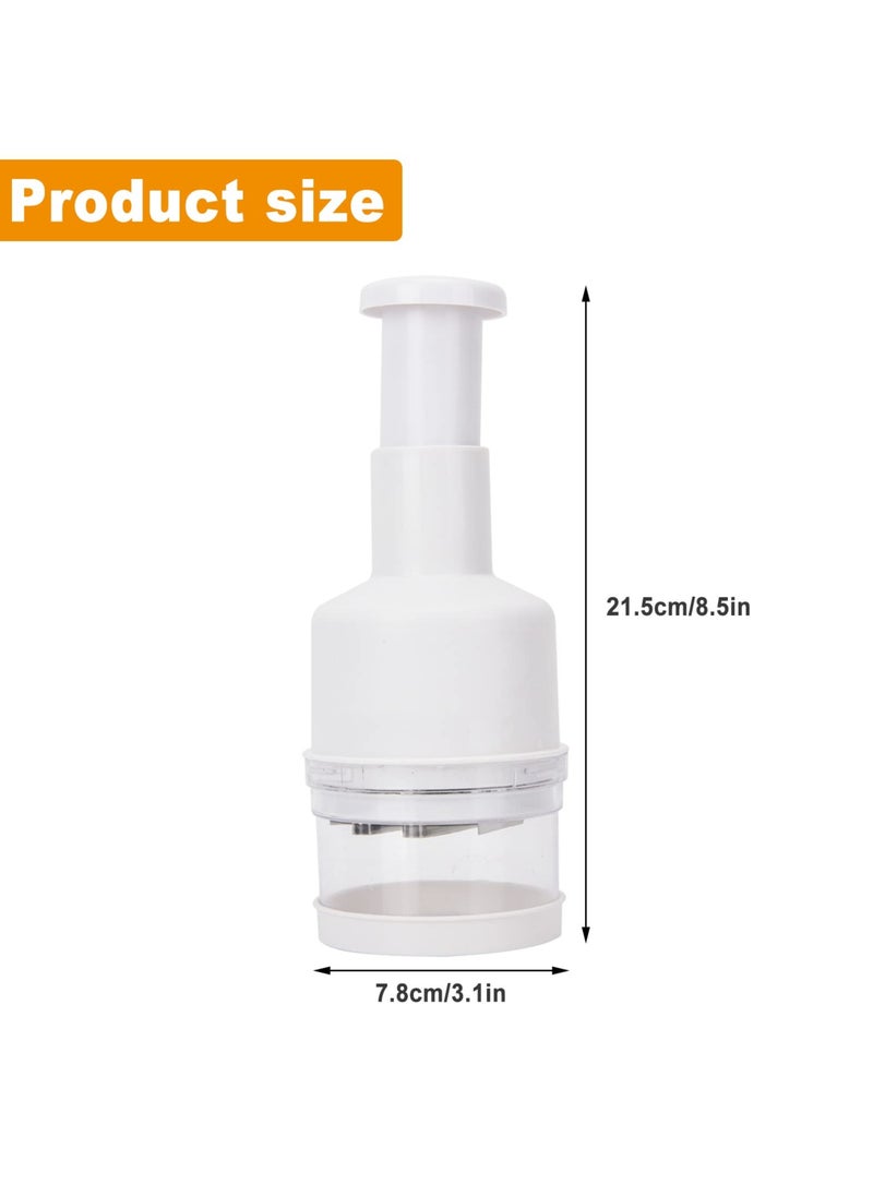 SYOSI SYOSI Food Chopper, Manual Vegetable Chopper, Fruit Chopper, Garlic Chopper, Hand Press Chopper for Onion, Garlic, Nut, Manual Food Chopper for Kitchen, Dishwasher Safe (White)  - Image 5