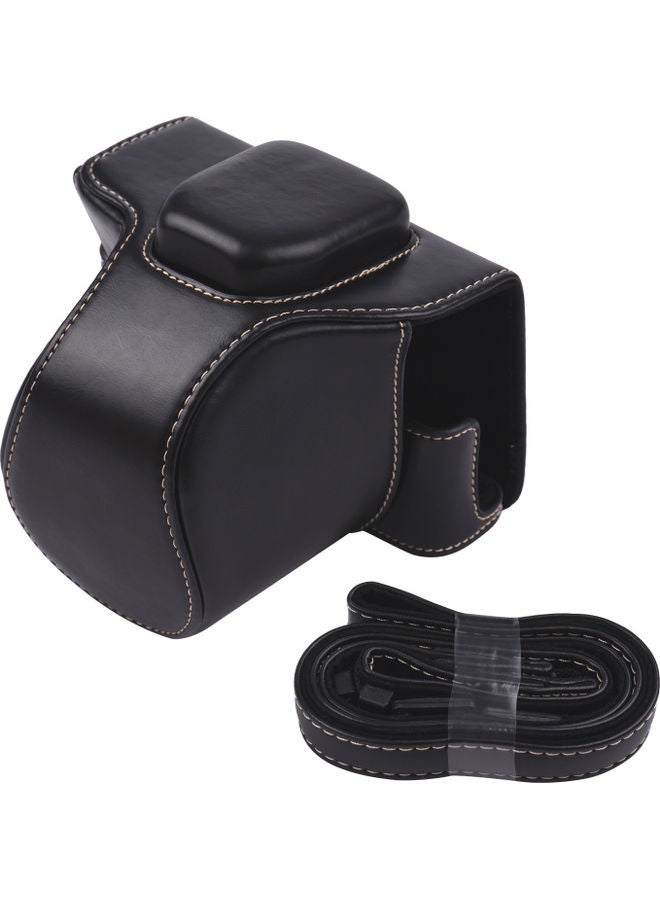 NIBEMINENT Vintage Camera Case With Shoulder Strap For Fujifilm XT100 Black  - Image 1