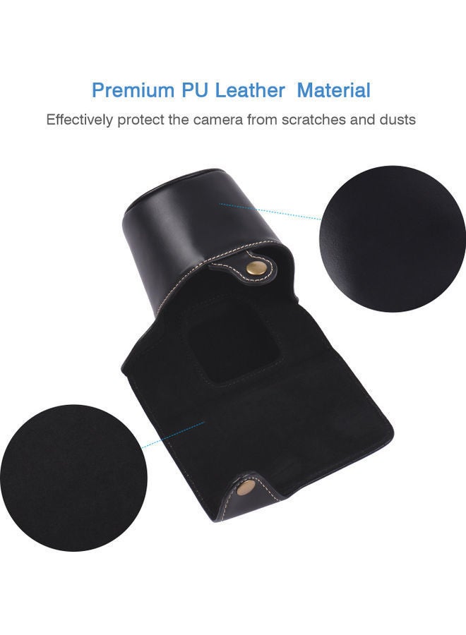 NIBEMINENT Vintage Camera Case With Shoulder Strap For Fujifilm XT100 Black  - Image 4
