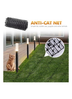SYOSI Cat Deterrent Mat, Spike Garden Protector Anti-Cat Strips Dig Stopper Mat Cat Repellent Spikes Garden Fence Guard with 8 Metal U Pegs for Outdoor Garden Farm Fence,Black( 2 x 0.28 M)  - Image 2