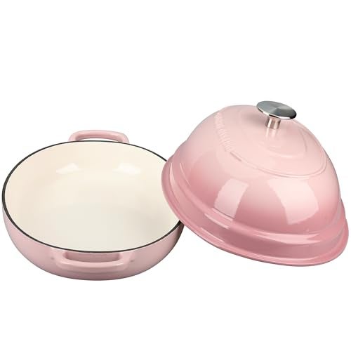 EDGING CASTING Enameled Oval Cast Iron Dutch Oven Pot with Lid, Bread Dutch Oven for Sourdough Bread Baking, Dutch Oven Bread, Bread Oven, 6QT, Pink - Image 5