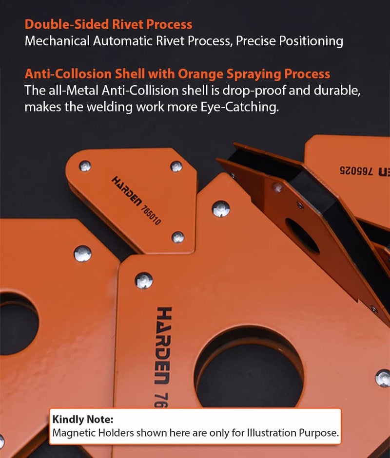 Harden 4Pcs Welding Magnetic Angle Set Corner Clamp MultiAngle for Welding and Holding Purpose 45kg Holding Force Capacity 765010 - Image 5