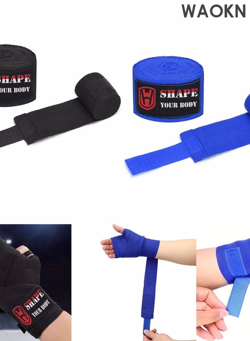 WAOKN Sports Hand Wraps, 3M/120INCH Boxing Hand Wraps, Boxing Hand Wraps, Elasticated Thumb Loop Bandages, Under Mitts Wrist Wrap Protection Muay Thai Kickboxing Martial Arts Punching Bag Training，Boxing Hand Wraps Inner Gloves, Sports Hand Wraps Elasticated Thumb Loop Bandages, Men Women Under Mitts Straps Wrist Protection, Muay Thai MMA Kickboxing Martial Arts, Speed Bag Punching Training - Image 1