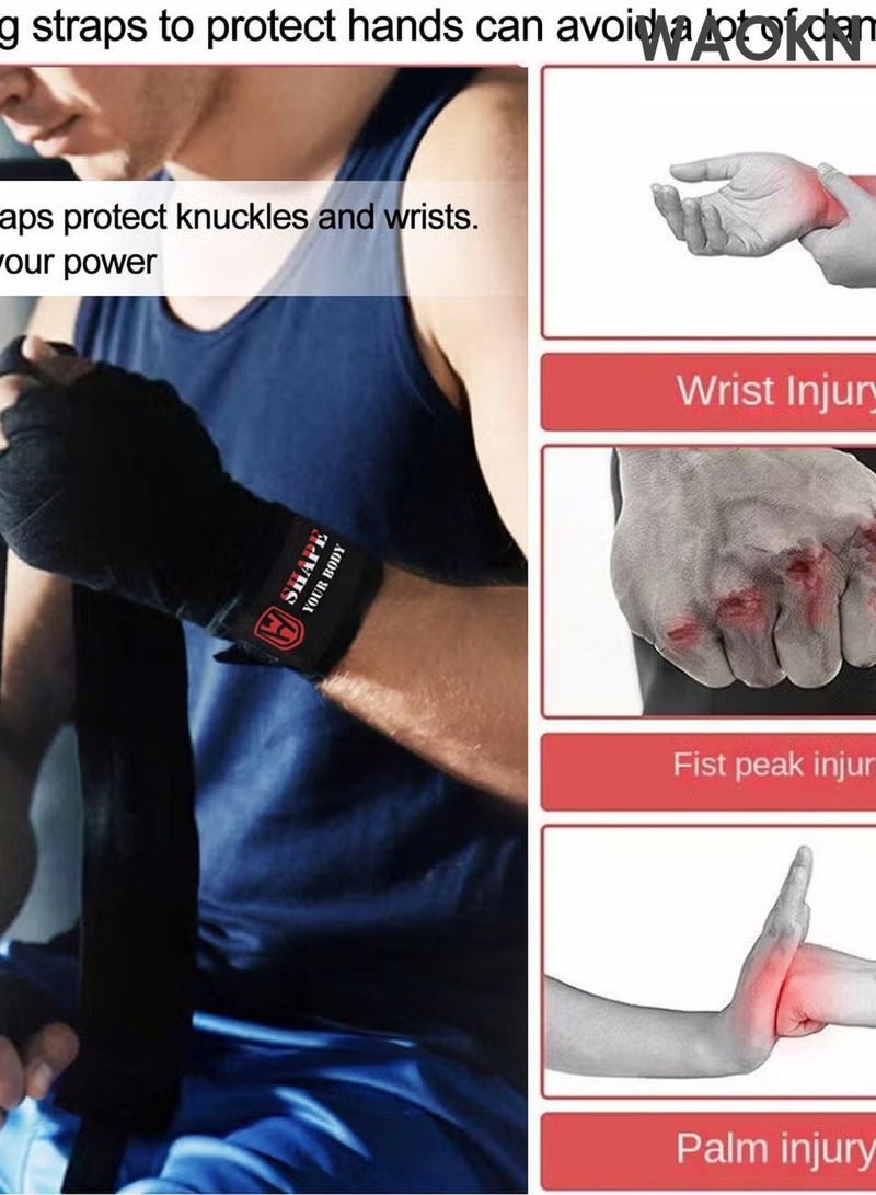 WAOKN Sports Hand Wraps, 3M/120INCH Boxing Hand Wraps, Boxing Hand Wraps, Elasticated Thumb Loop Bandages, Under Mitts Wrist Wrap Protection Muay Thai Kickboxing Martial Arts Punching Bag Training，Boxing Hand Wraps Inner Gloves, Sports Hand Wraps Elasticated Thumb Loop Bandages, Men Women Under Mitts Straps Wrist Protection, Muay Thai MMA Kickboxing Martial Arts, Speed Bag Punching Training - Image 4
