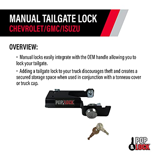 Pop & Lock PL1600 Black Manual Tailgate Lock for Chevy/GMC/Isuzu - Image 4