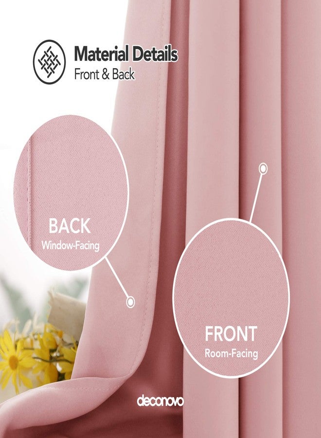 Deconovo Blackout Curtain Darkening Panel for Bedroom or Living Room Grommet Thermal Insulated Lighting Reduce Drape, 52 x 63 Inch, Coral Pink - Image 3