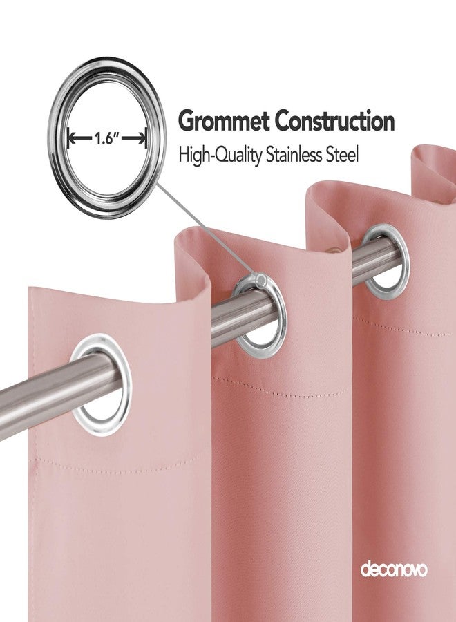 Deconovo Blackout Curtain Darkening Panel for Bedroom or Living Room Grommet Thermal Insulated Lighting Reduce Drape, 52 x 63 Inch, Coral Pink - Image 4