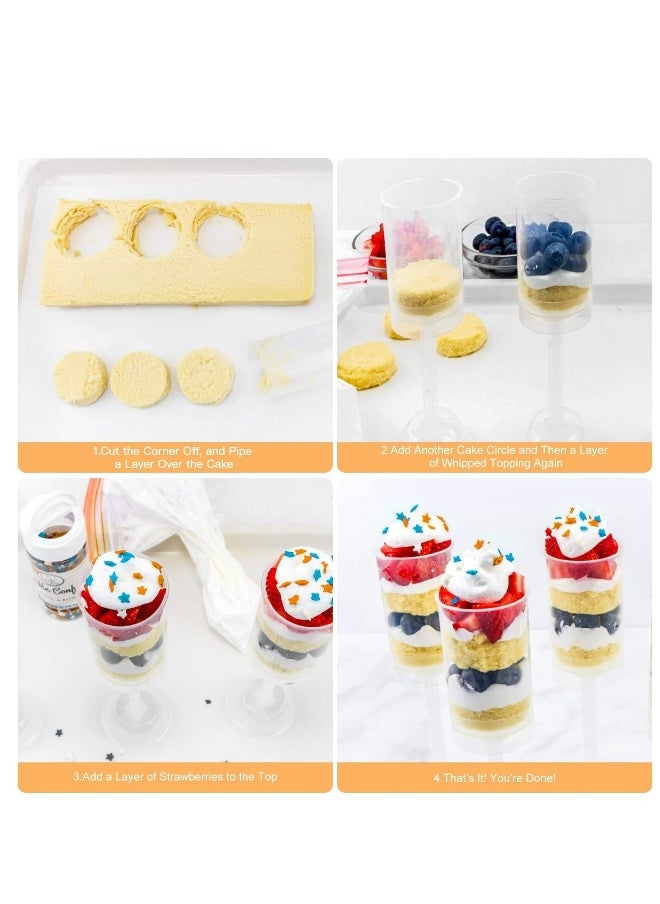 Generic - 30pcs Push Up Cake Shooter Round Shape Clear Cake Holders Push Pops Plastic Containers with Lids for Ice Cream Dessert Baking Molding(Plastic-Clear) - Image 1