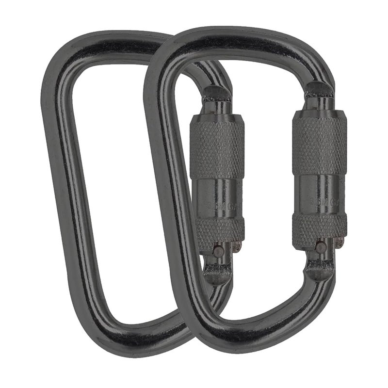 BYANG Auto Locking Carabiner 45KN10000lbs Heavy Duty Large Clip Climbing Carabiner Twist Lock Carabiners for Rock Climbing Camping GymRescue CE RatedD Shape Black - Image 2