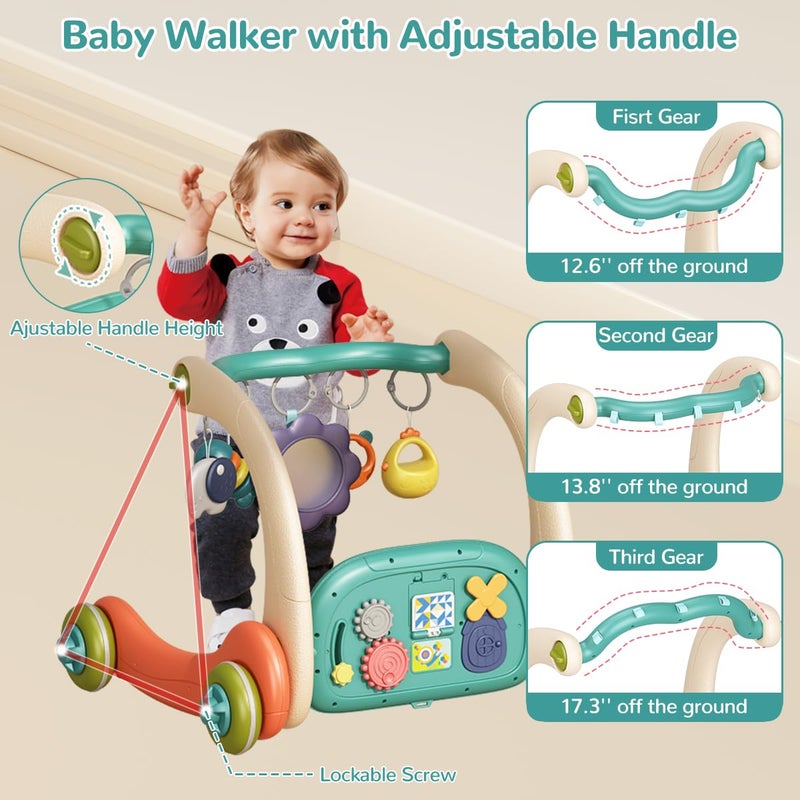 Hitish 3 in 1 Baby Play Mat Gym, Kick and Play Piano Gym with Music Light, Activity Tummy Time Play mat with 5 Learning Sensory Toys, Infant Gifts for Newborn Baby Toddler 0-14 Months - Image 3