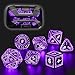 FONVGOGO Light up DND Dice Set RechargeableCool LED D and D Dice 7pcs with Charging Box Polyhedral Dungeons and Dragons RPG Dice Set for Role Playing Table GameAstral Shard Purple - Image 2