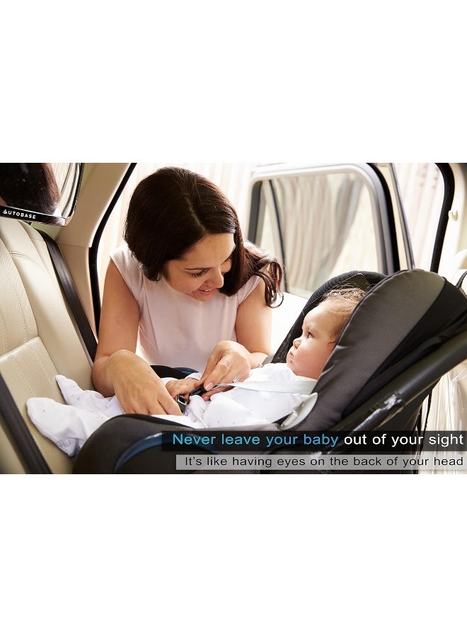 Autobase Baby Car Mirror | Shatterproof Baby Mirror for Car Seat Rear Facing with Wide Crystal Clear View | Fully Assembled Car Mirror for Baby | Newborn Essentials for Travel | Baby Registry Items - Image 4