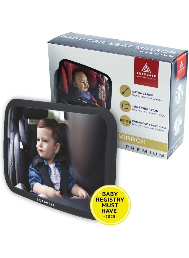 Autobase Baby Car Mirror | Shatterproof Baby Mirror for Car Seat Rear Facing with Wide Crystal Clear View | Fully Assembled Car Mirror for Baby | Newborn Essentials for Travel | Baby Registry Items - Image 3