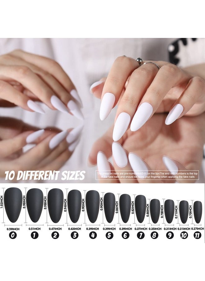 FANDAMEI - FANDAMEI Matte Press on Nails, 288PCS Almond Fake Nails Full Cover, Short Glue on Nails with Nail Glue, 12 Solid Color False Nails for Nail Art DIY - Image 1