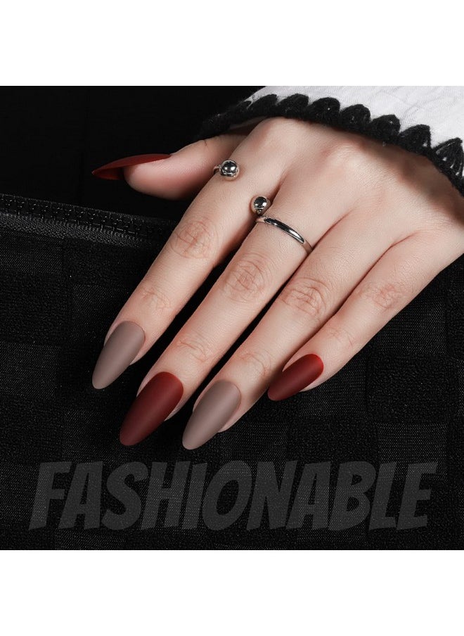 FANDAMEI - FANDAMEI Matte Press on Nails, 288PCS Almond Fake Nails Full Cover, Short Glue on Nails with Nail Glue, 12 Solid Color False Nails for Nail Art DIY - Image 1