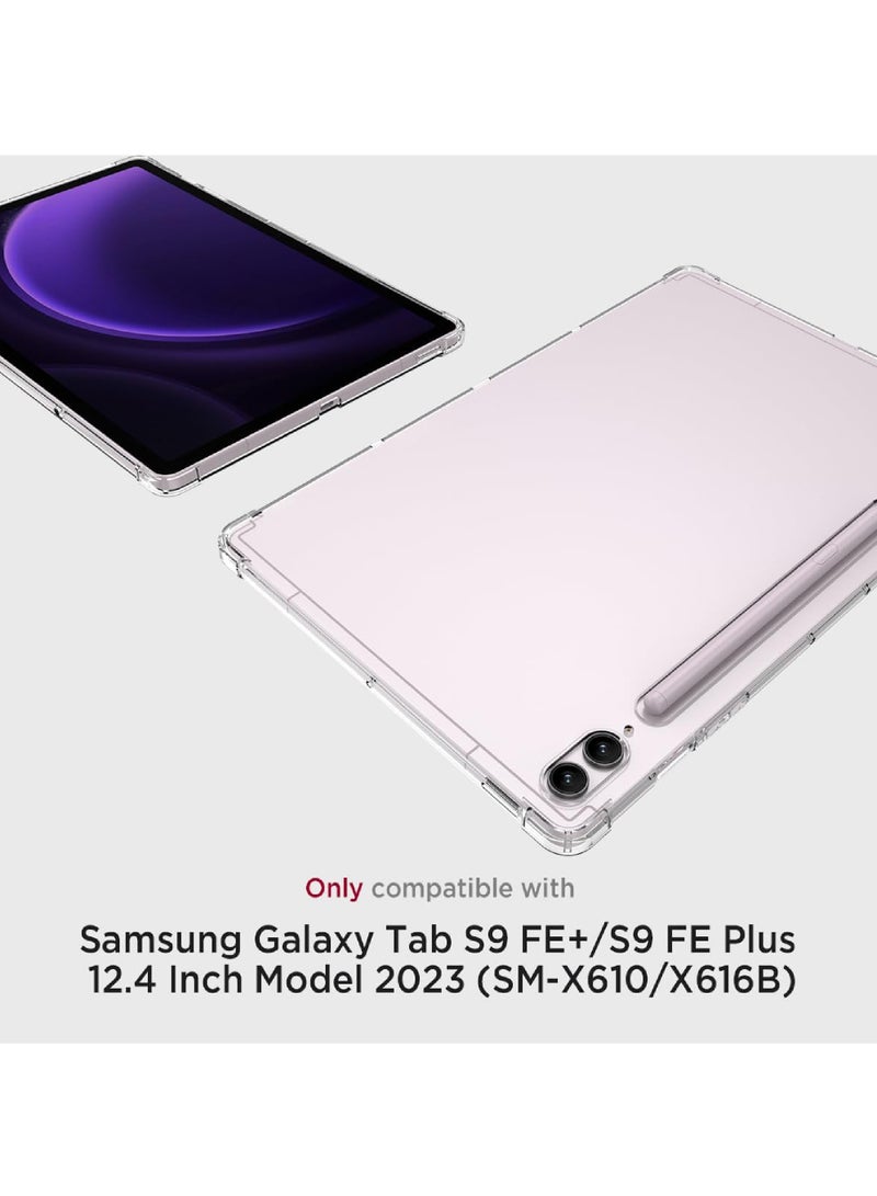 Rock Pow Clear Case for Samsung Tab S9 FE Plus 12.4 Inch (SM-X610/SM-X616) Soft TPU Ultra-Thin Corner Air-Cushion Shockproof Protective Bumper Case for Samsung Galaxy Tab S9 FE Plus 12.4 Inch 2023 - Image 2