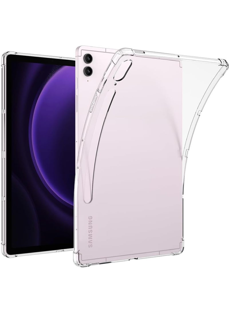 Rock Pow Clear Case for Samsung Tab S9 FE Plus 12.4 Inch (SM-X610/SM-X616) Soft TPU Ultra-Thin Corner Air-Cushion Shockproof Protective Bumper Case for Samsung Galaxy Tab S9 FE Plus 12.4 Inch 2023 - Image 1