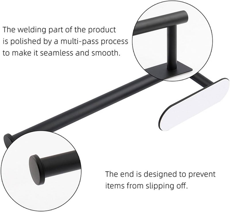 ECVV Paper Towel Holder, Stainless Steel Paper Stand, Extra Long Bar 33.5cm, Self Adhesive or Drilling Under Cabinet Rack, Paper Roll Organizer Wall Mount for Kitchen, Bathroom, Sink, Pantry - Image 5