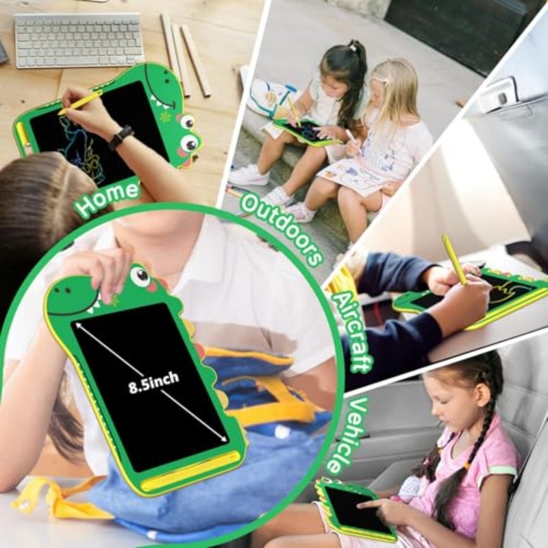 LCD Writing Tablet for,8.5 Inch Dinosaur Colorful Doodle Board with Screen Lock Erase Button Educational Drawing Pad for 3-8 Year Old Boys Girls Birthday Gift Travel Toy - Image 3