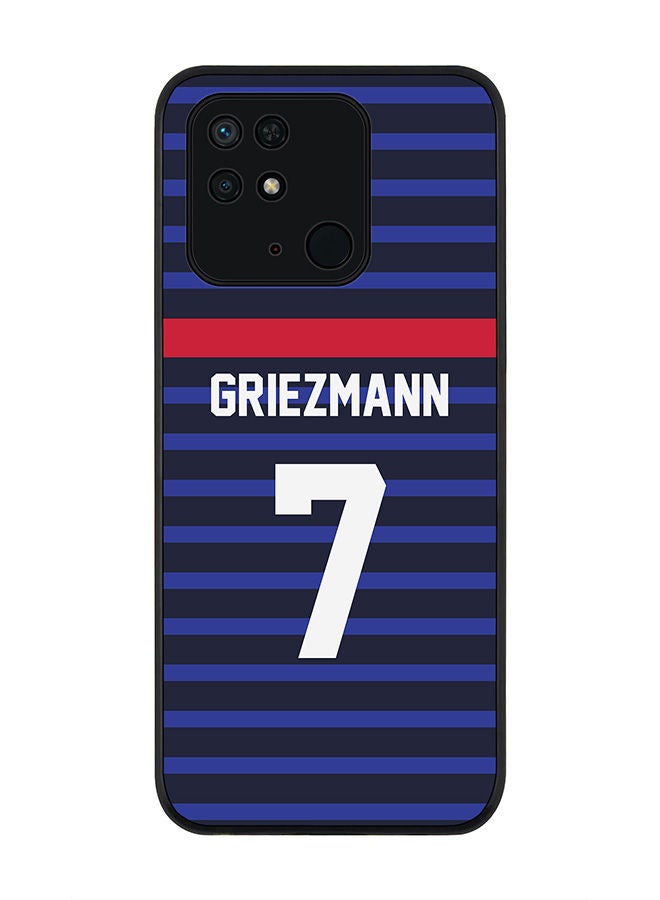 Stylizedd Rugged Black edge case for Redmi 10C 4G  Slim fit Soft Case Flexible Rubber Edges Anti Drop TPU Gel Thin Cover - Football Team - France Player Name - Griezmann - Image 1
