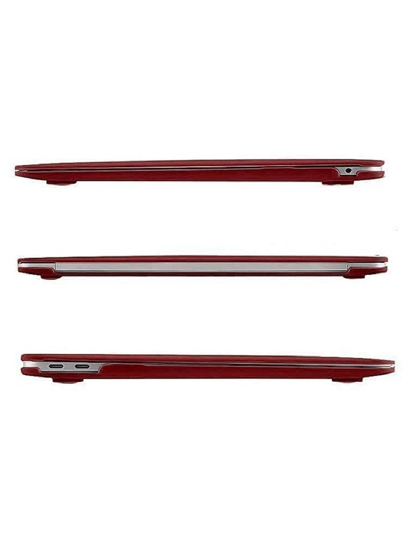 Generic - Protective Hard Shell Case Cover For MacBook Air 13 Inch With Retina Display and Touch ID Model A1932/A2179/A2337 M1 Released 2018/2019/2020 Wine Red - Image 1