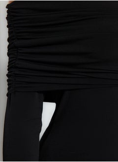 trendyol Black Carmen Collar Elegant Evening Dress TPRAW24EL00296  - Image 5