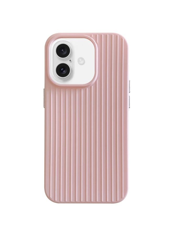 S-TOP Case For iPhone 16 Plus Macaroon Tile Stripe TPU Hybrid PC Phone Case - Image 1