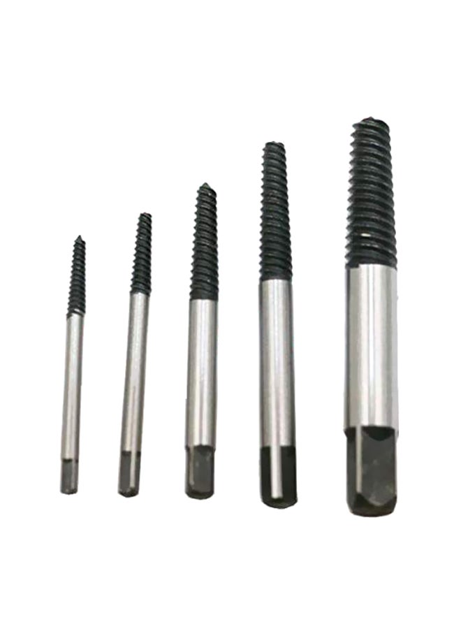 NIBEMINENT 5-Piece Extractor Drill Screw Set Silver/Black - Image 1