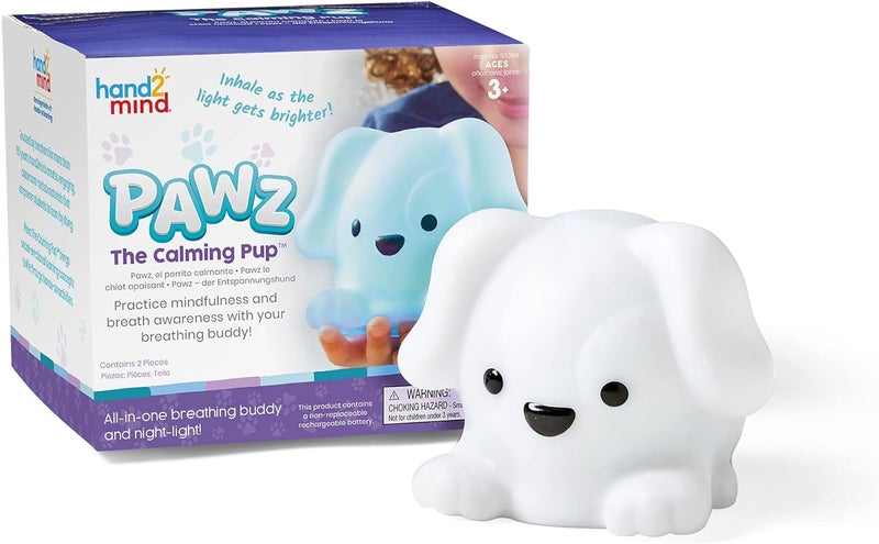 hand2mind hand2mind PAWZ The Calming Pup Learn Deep Breathing Rechargeable Animal Night Light Kids Anxiety Relief Mindfulness for Kids Calm Down Corner Supplies Social Emotional Learning Activities - Image 1