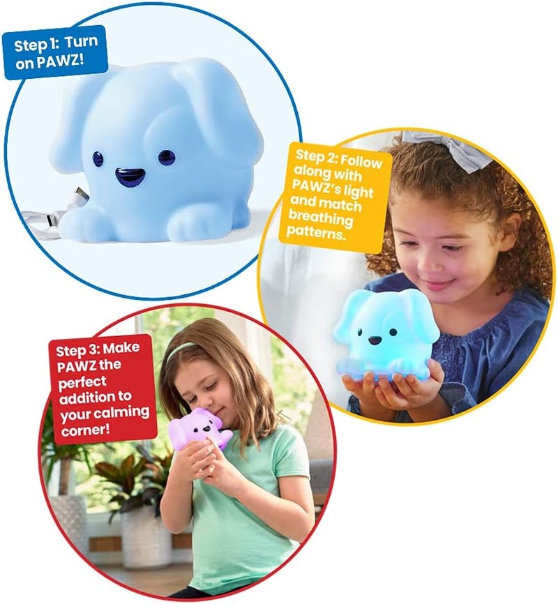 hand2mind hand2mind PAWZ The Calming Pup Learn Deep Breathing Rechargeable Animal Night Light Kids Anxiety Relief Mindfulness for Kids Calm Down Corner Supplies Social Emotional Learning Activities - Image 4