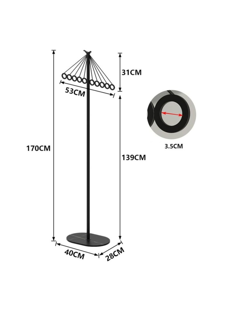 Circular Ring Clothes Stand Hanger, Creative Umbrella Style Clothes Rack, Bedroom Clothes Stand, Home Floor Standing Garment Rack, Living Room Clothing Hanging Rack for Long Dress Coat Suit (Gold)  - Image 2