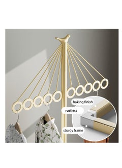 Generic Circular Ring Clothes Stand Hanger, Creative Umbrella Style Clothes Rack, Bedroom Clothes Stand, Home Floor Standing Garment Rack, Living Room Clothing Hanging Rack for Long Dress Coat Suit (Gold)  - Image 4