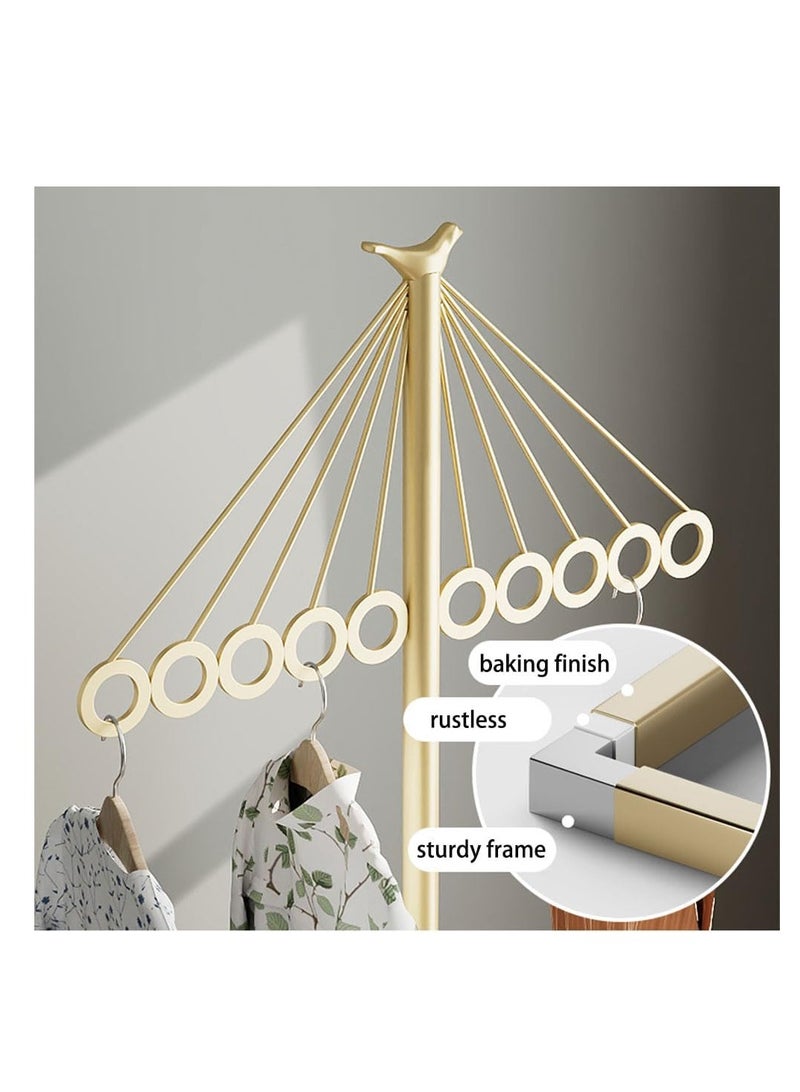 Circular Ring Clothes Stand Hanger, Creative Umbrella Style Clothes Rack, Bedroom Clothes Stand, Home Floor Standing Garment Rack, Living Room Clothing Hanging Rack for Long Dress Coat Suit (Gold)  - Image 4