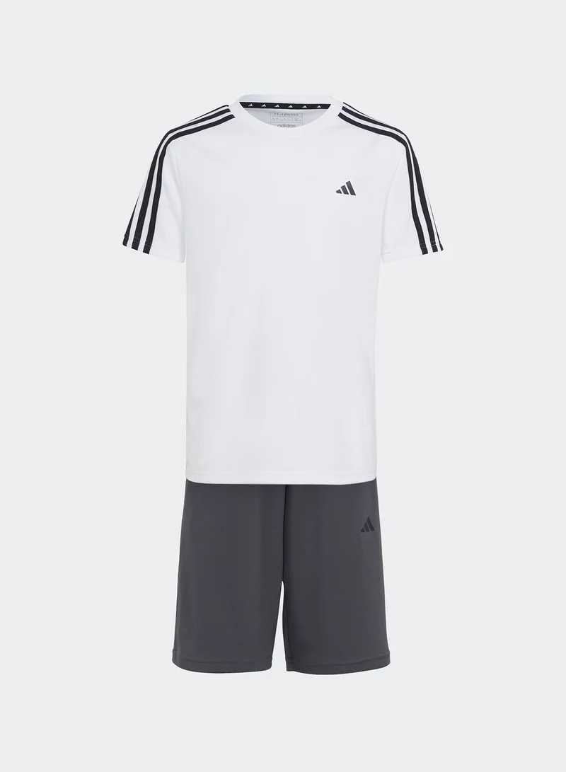 Adidas Kids 3 Stripe Train Essential Aeroready Set