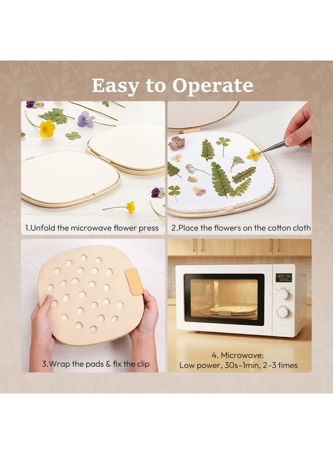 Aboofx Large Microwave Flower Press Kit, 9 x 9 inch Quickly Flower Drying Kit Leaf Press Flower Pressing Kit for Adults Fast Making Pressed Plant Flowers Preservation Specimen DIY Crafts and Gift - Image 4