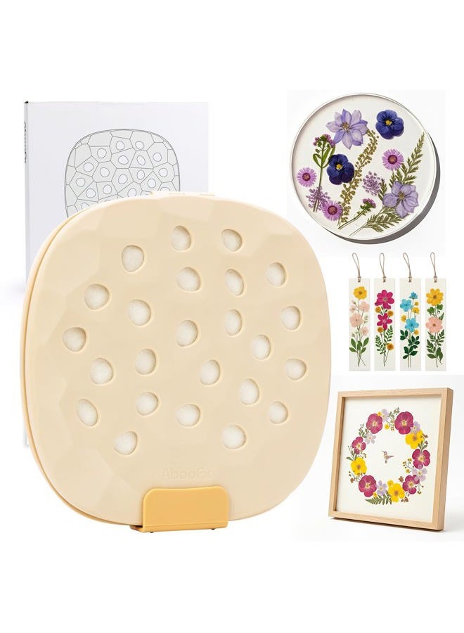 Aboofx Large Microwave Flower Press Kit, 9 x 9 inch Quickly Flower Drying Kit Leaf Press Flower Pressing Kit for Adults Fast Making Pressed Plant Flowers Preservation Specimen DIY Crafts and Gift - Image 1