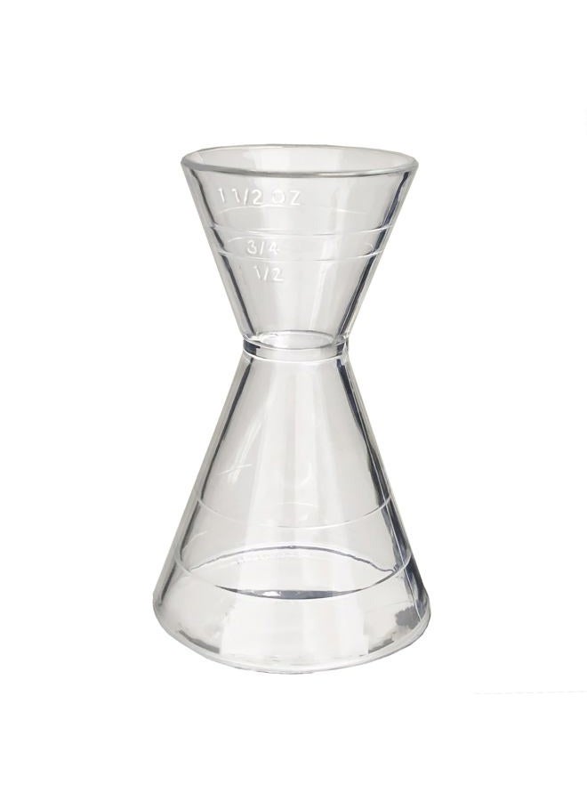 Franmara Clear Plastic Super Double Jigger Shot Glass Mixed Drink Measurer - Image 1