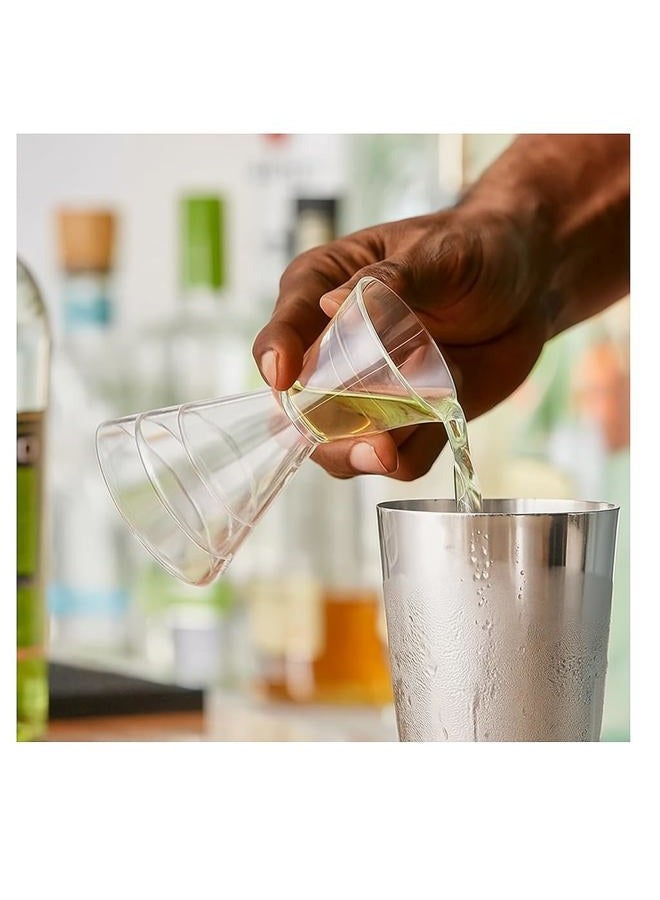 Franmara Clear Plastic Super Double Jigger Shot Glass Mixed Drink Measurer - Image 3