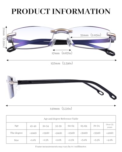 LUFF Premium Computer Reading Glasses Blue Light Blocking Diamond Cut Edge Design Spectacle Readers for Men - Image 5